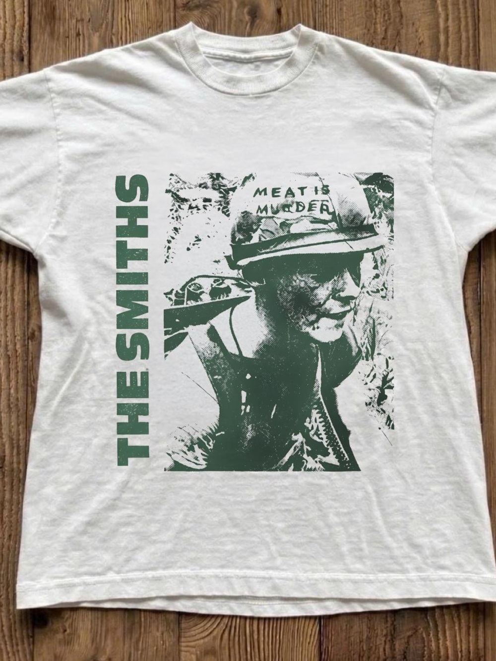 Gildan White Tee with Green The Smiths Graphic